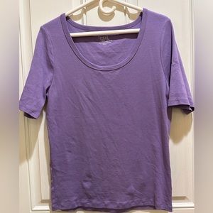 Purple mid sleeve t-shirt-L